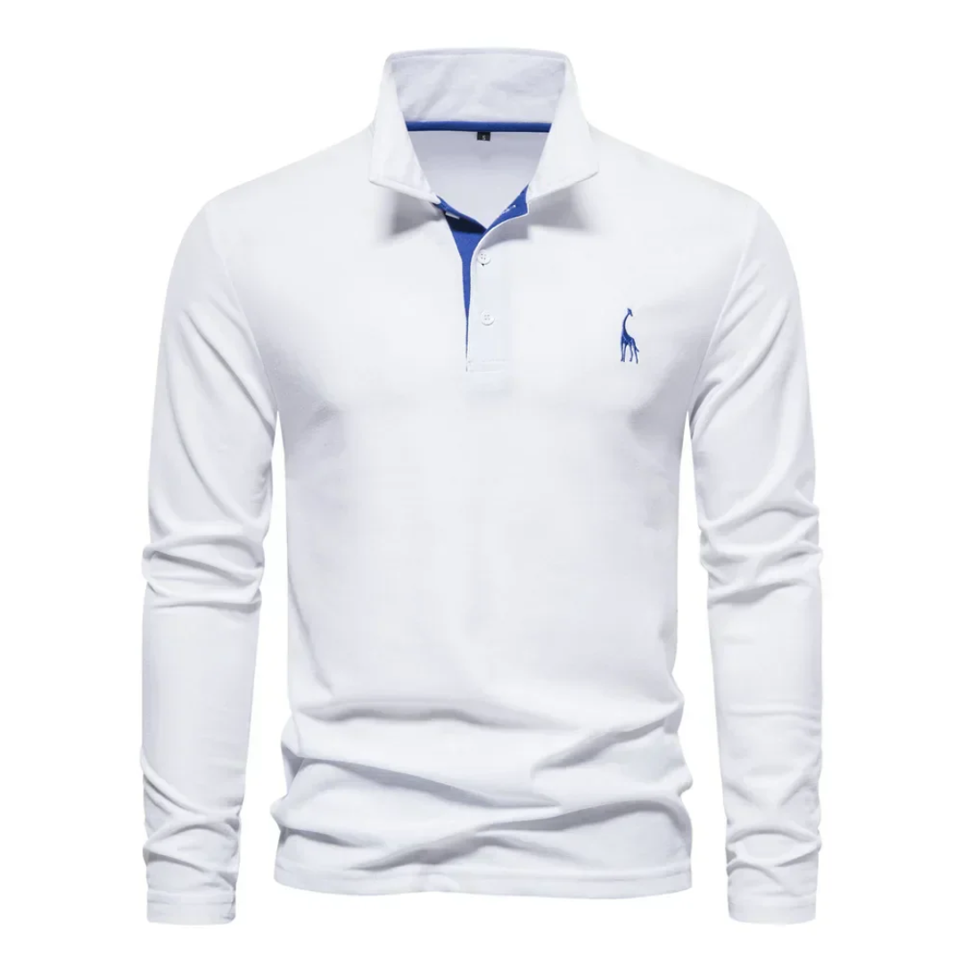 Slim fit herenpoloshirt met lange mouwen