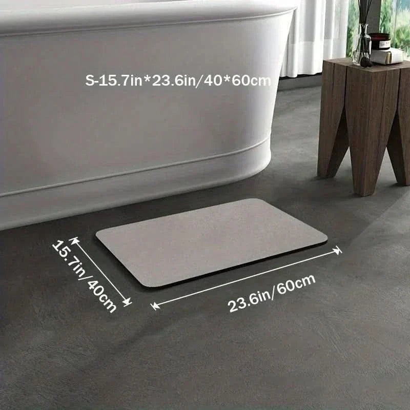 Sneldrogende antislip badmat van diatomeeënaarde