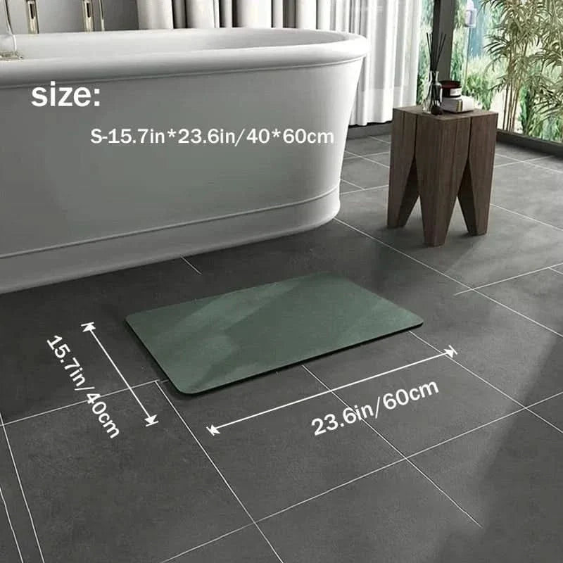 Sneldrogende antislip badmat van diatomeeënaarde