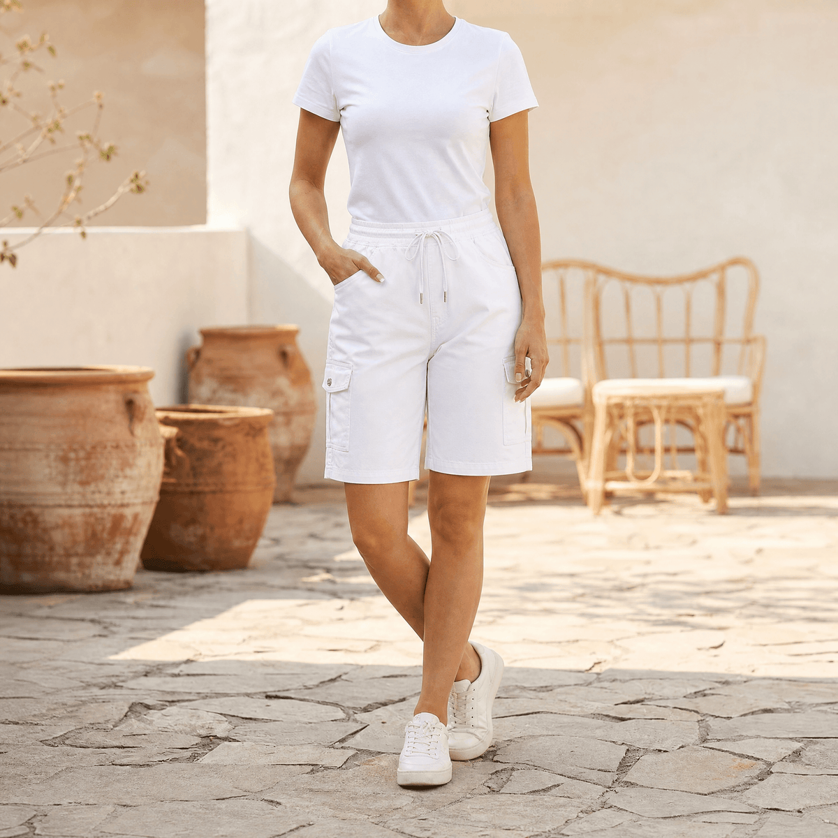 Sneldrogende cargoshorts met 6 zakken voor dames