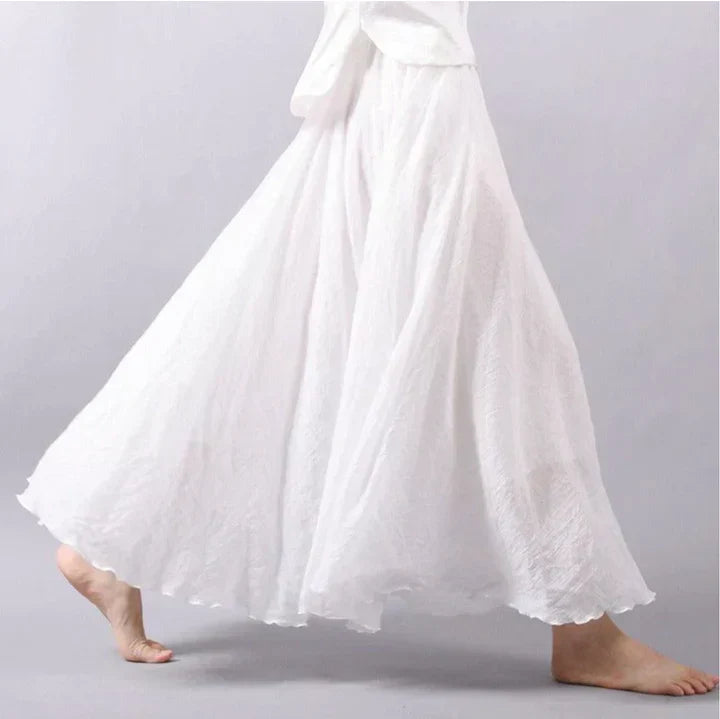Soepelvallende maxi-rok voor dames | Met structuur