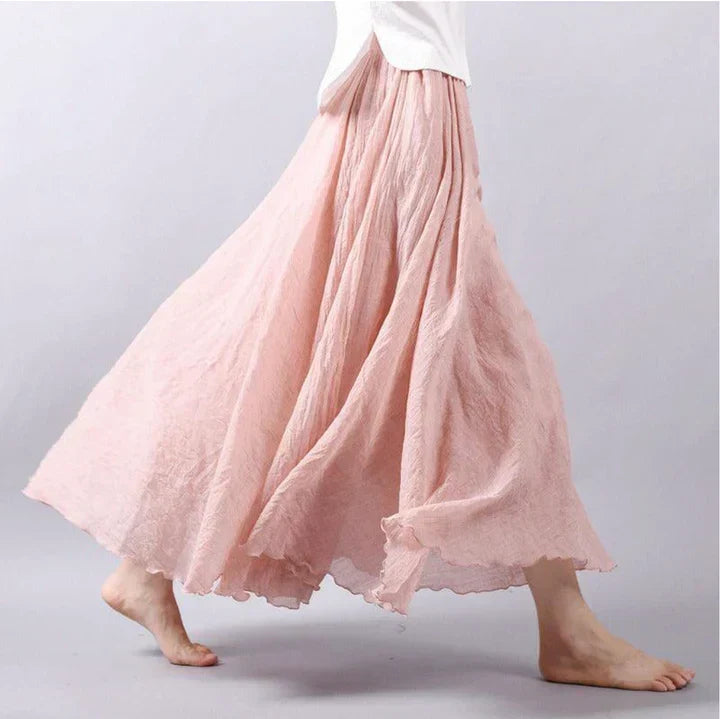 Soepelvallende maxi-rok voor dames | Met structuur