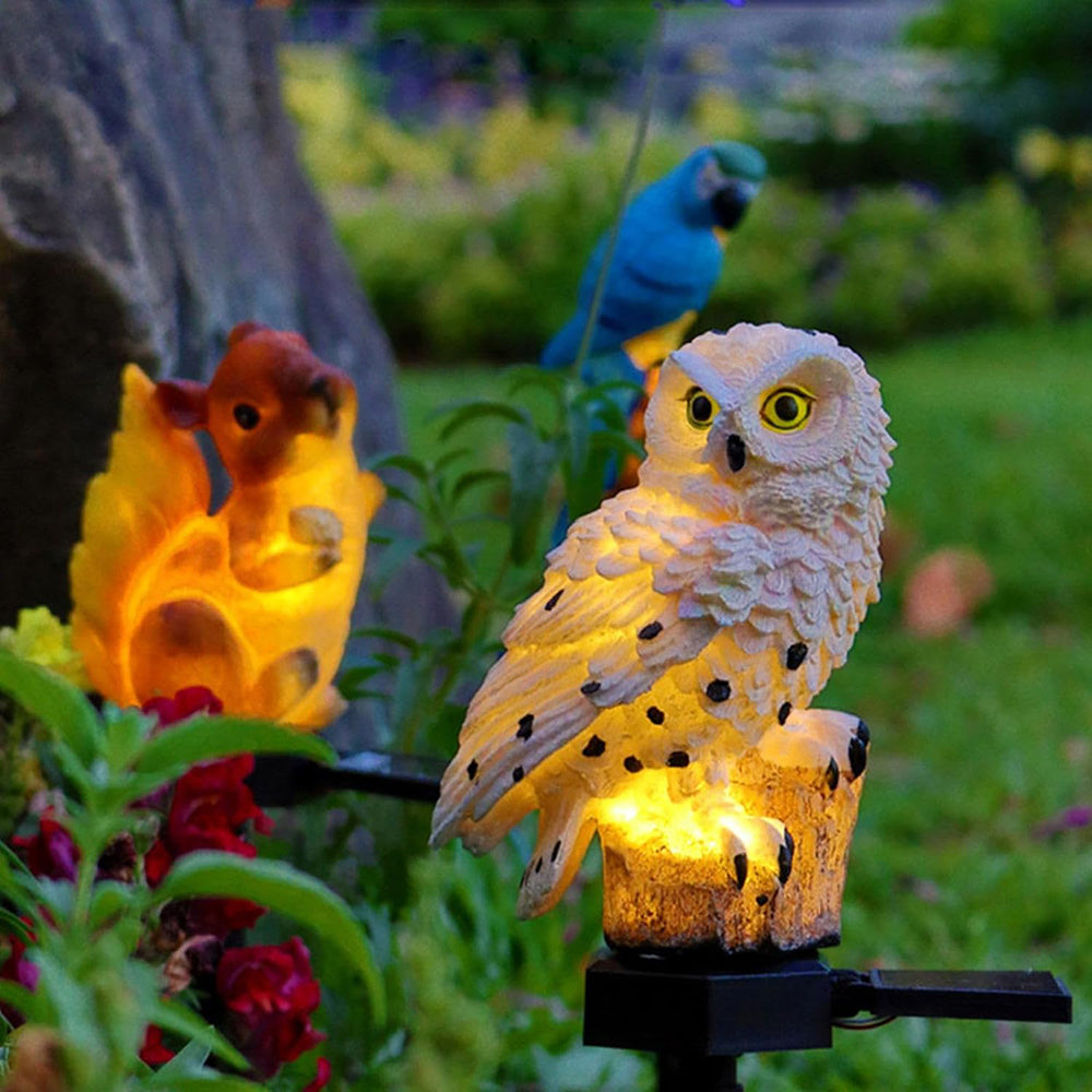 Solar led-tuinverlichting in de vorm van een uil, waterdicht IP65, decoratie met warm wit licht