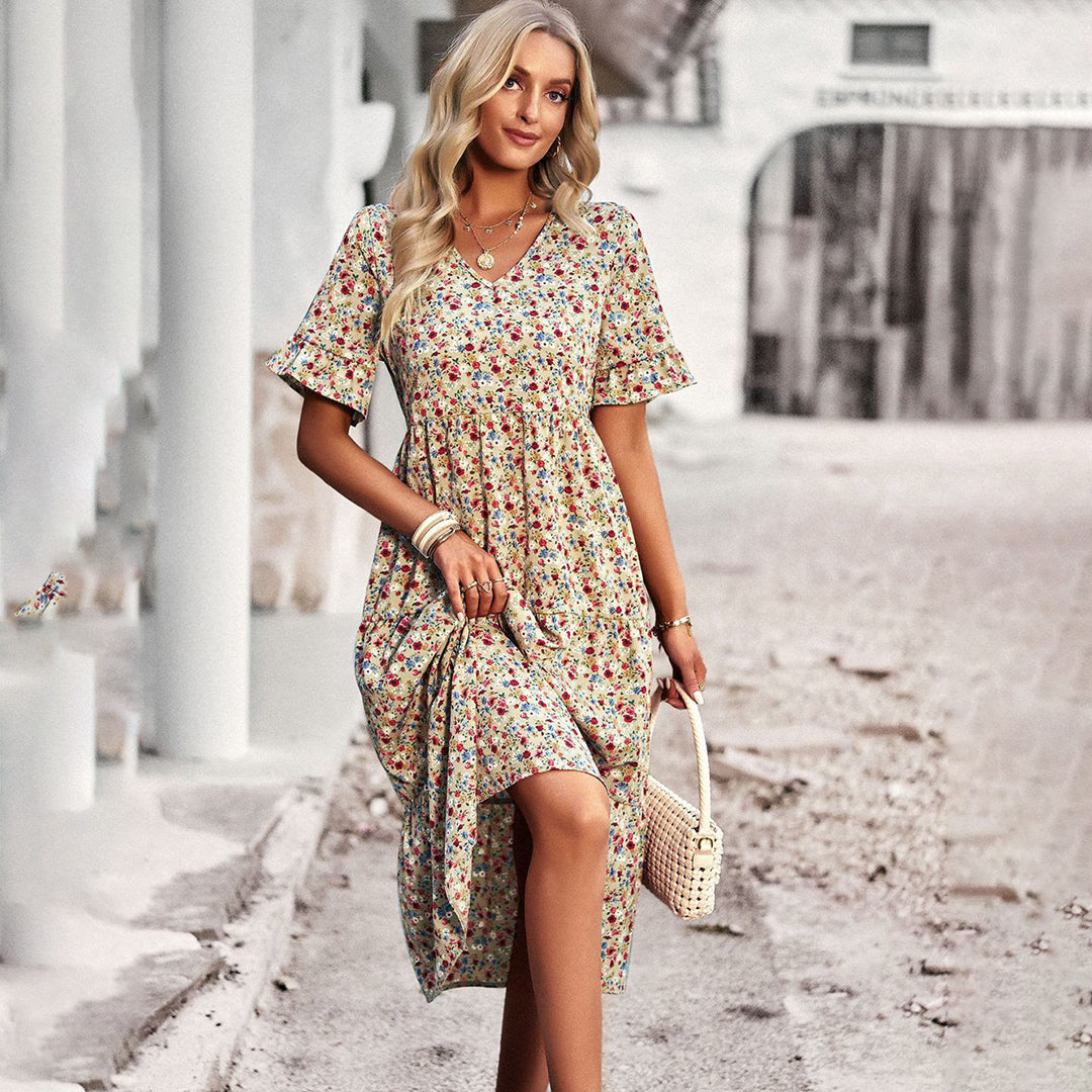 Stijlvolle zomerse midi-jurk met bloemenprint voor dames