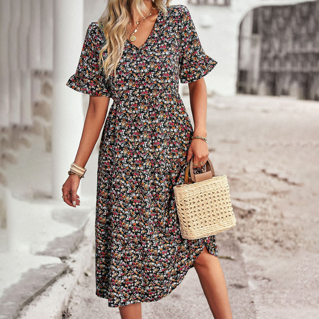 Stijlvolle zomerse midi-jurk met bloemenprint voor dames