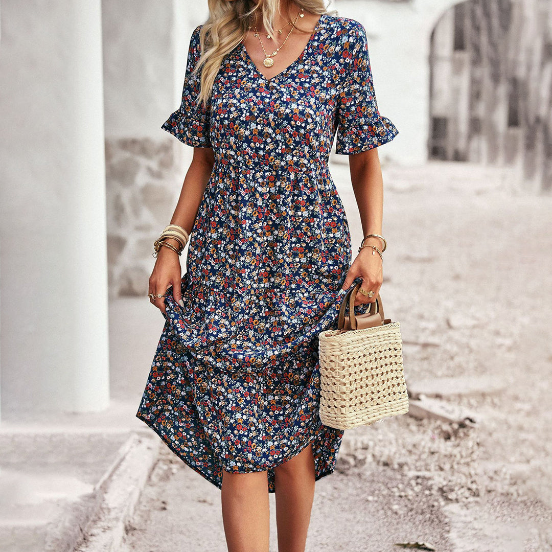 Stijlvolle zomerse midi-jurk met bloemenprint voor dames