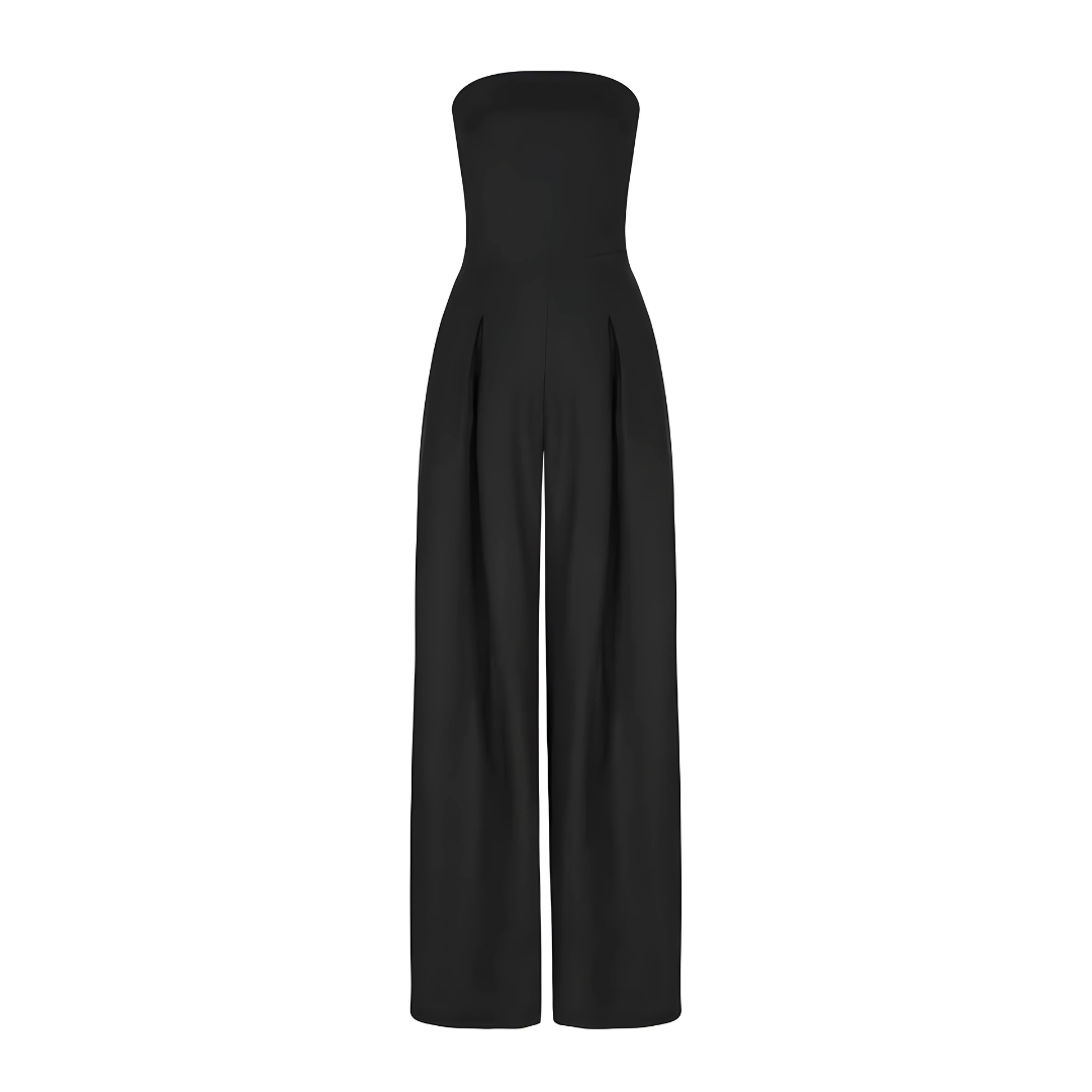 Strapless jumpsuit met wijde pijpen