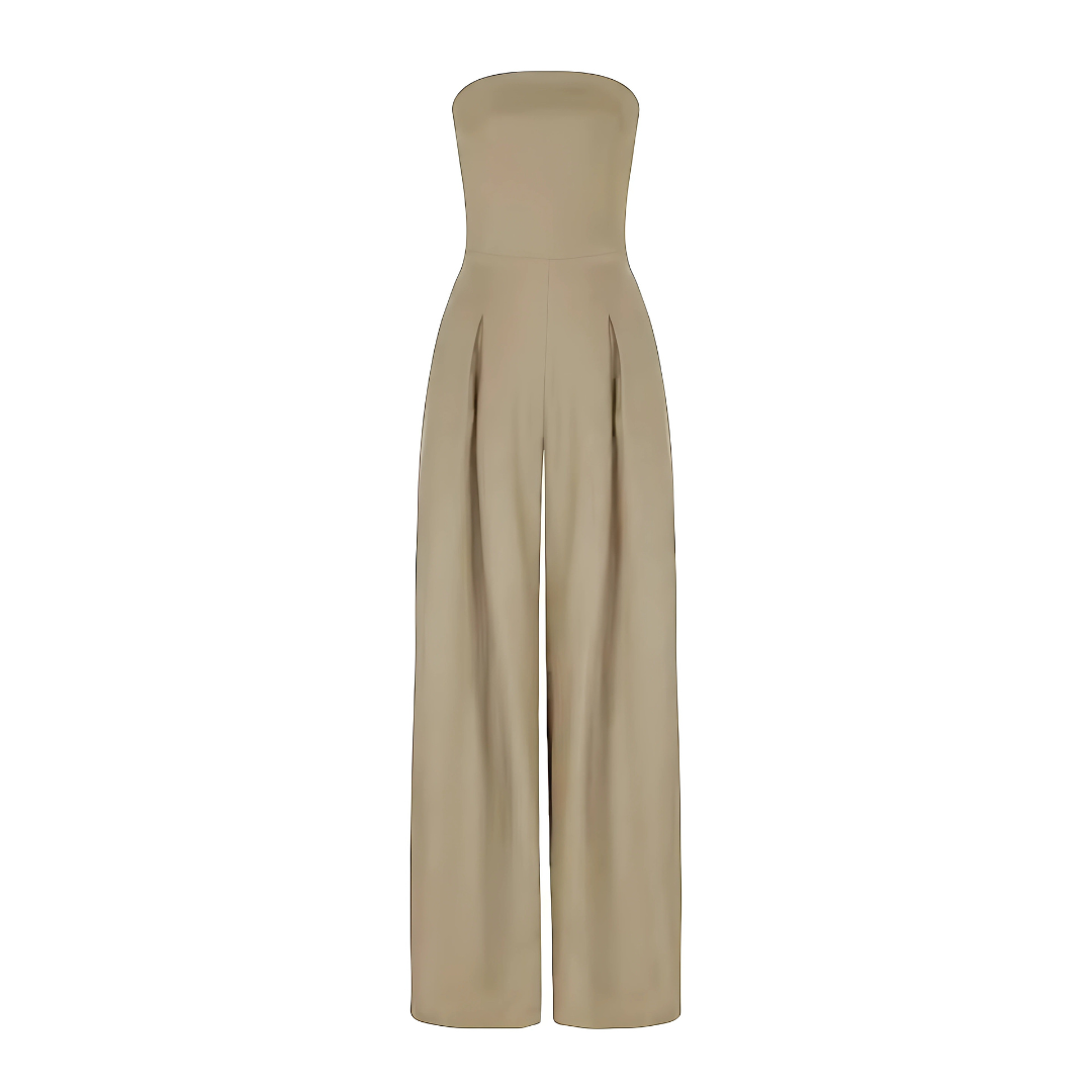 Strapless jumpsuit met wijde pijpen