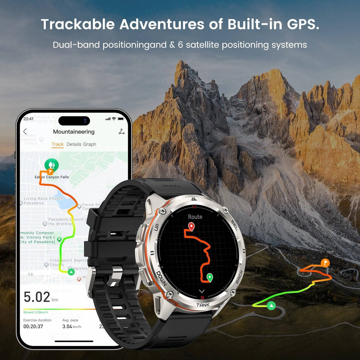 T3 Ultra GPS AMOLED Smartwatch - Robuuste fitnesstracker