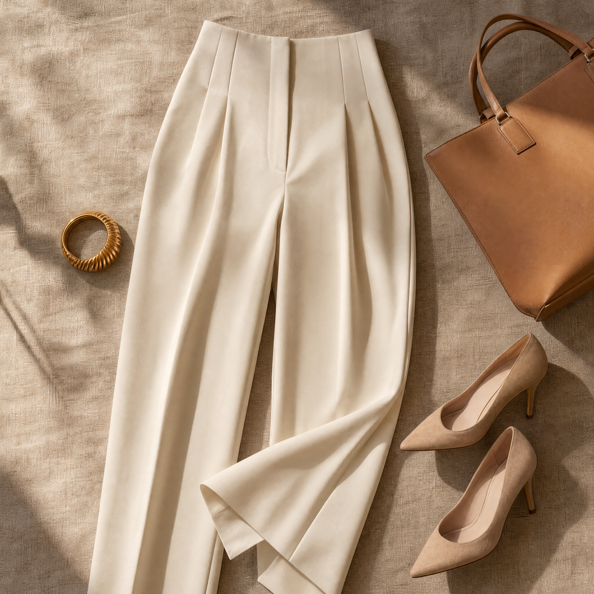 Tailored pantalon met plooien