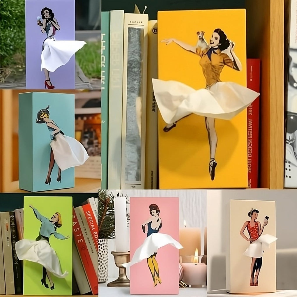 Tissuebox met opwaaiende rok