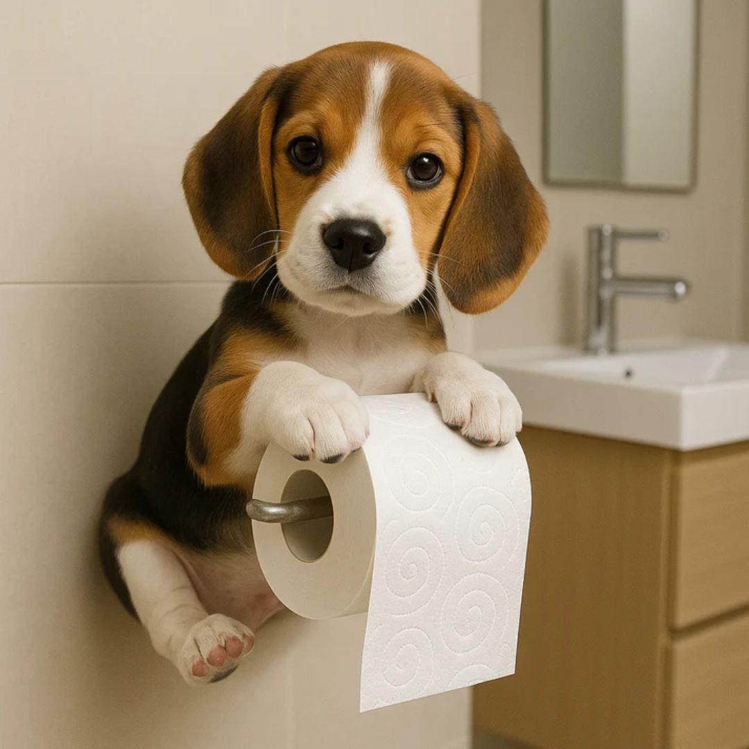 Toiletpapierhouder - Wandhouder in Speels Hondendesign