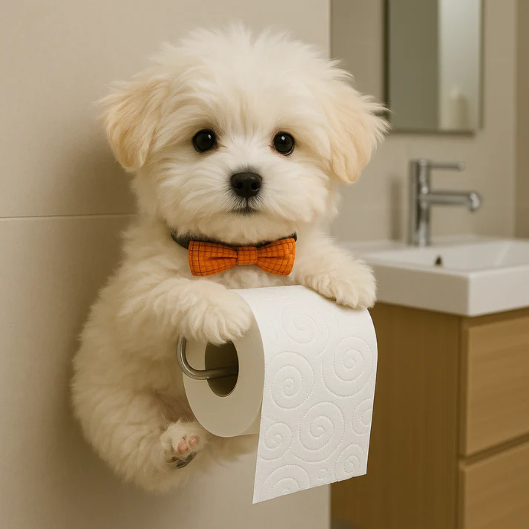 Toiletpapierhouder - Wandhouder in Speels Hondendesign