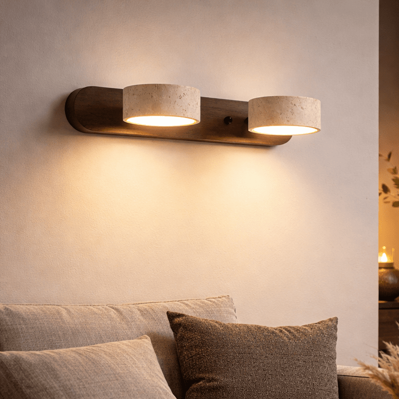 Travertin LED-wandlamp voor architectonische luxe