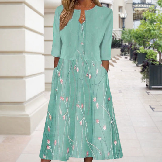 Tweedelige midi-jurk met bloemenprint