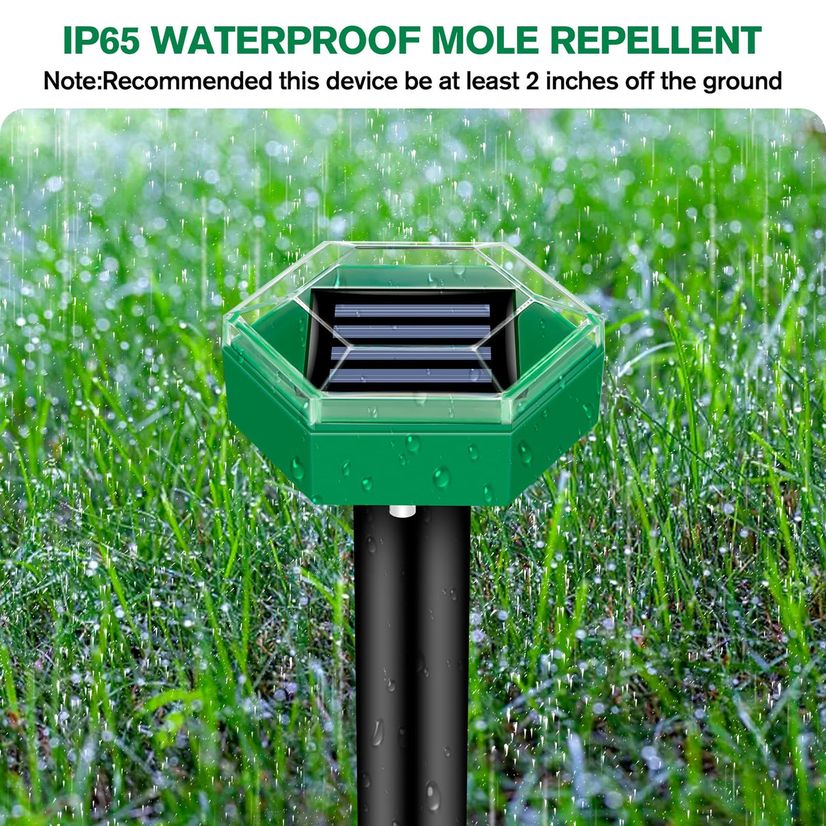 Ultrasone mollenverjager op zonne-energie - Set van 4 - Bereik van 465 m² per stuk - IP65 waterdicht