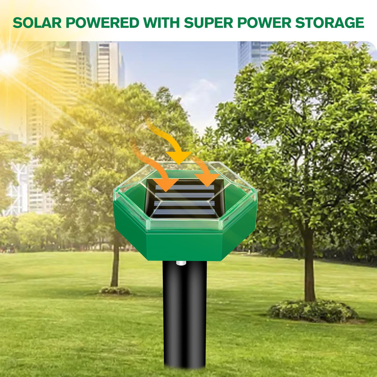 Ultrasone mollenverjager op zonne-energie - Set van 4 - Bereik van 465 m² per stuk - IP65 waterdicht