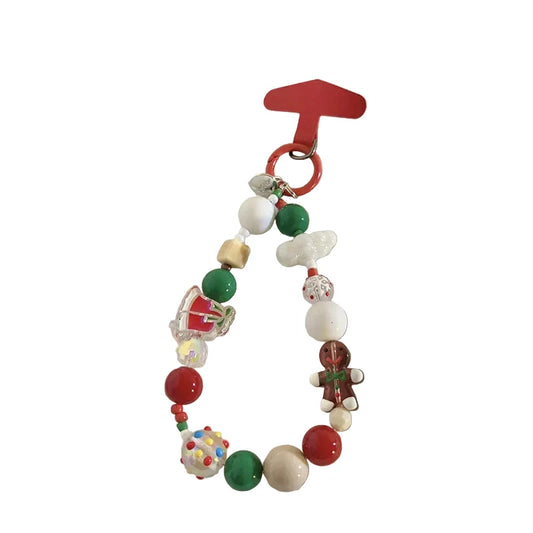 Unisex sleutelhanger met kerstthema en kralenhanger
