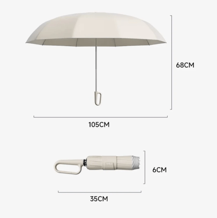 Unisex stormvaste paraplu met reflectoren