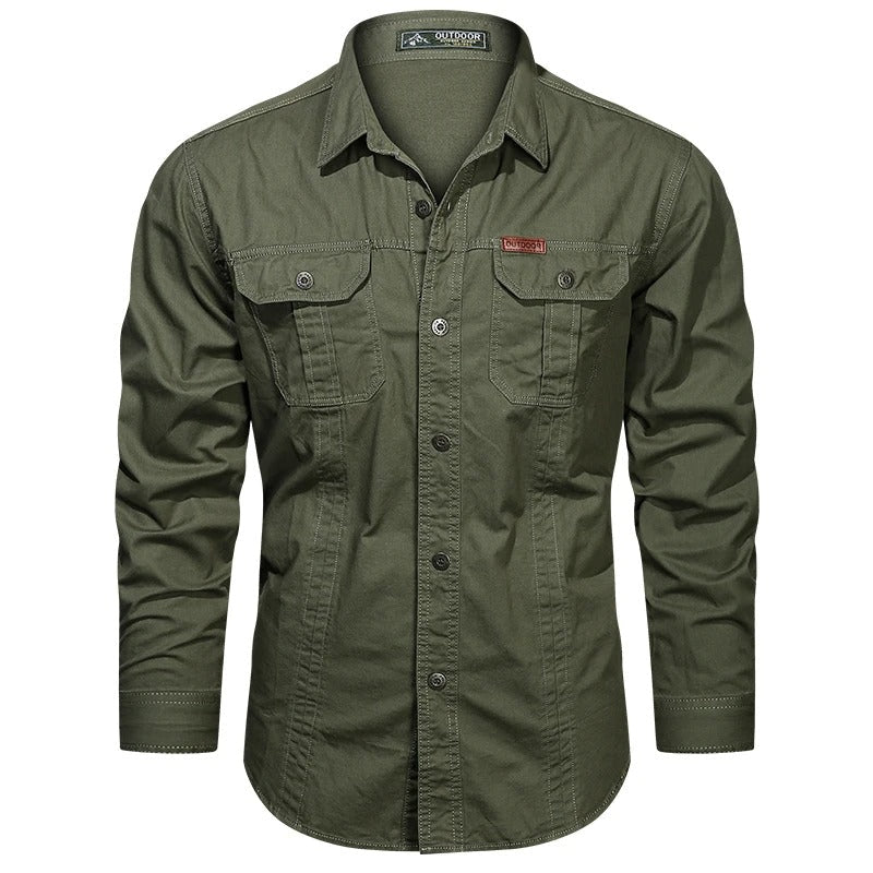 Utility overhemd met lange mouwen