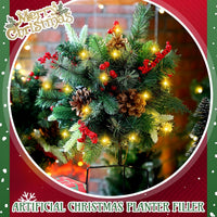 Verlichte kerststruik voor buiten als plantenbakdecoratie