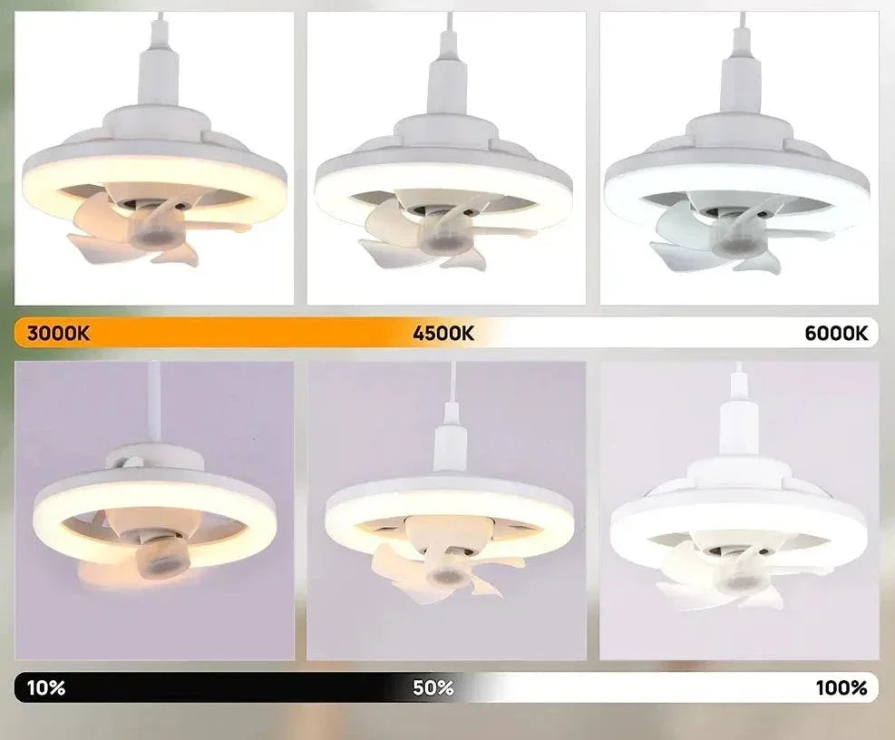 Verstelbare plafondlamp met ventilator