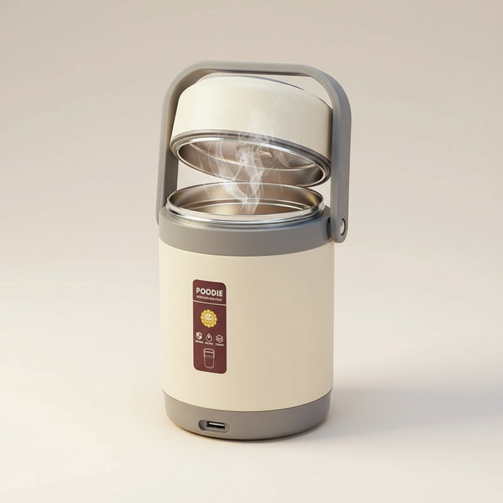 Verwarmbare USB-lunchbox | 304 roestvrij staal, draagbare maaltijdverwarmer