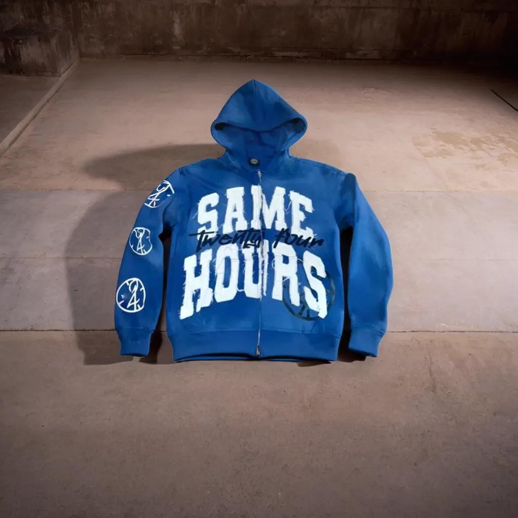 Vest met ritssluiting en 'Same Hours'-opdruk
