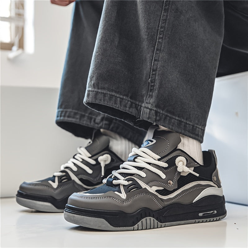 Vetersneakers met dikke zool en geometrisch patroon