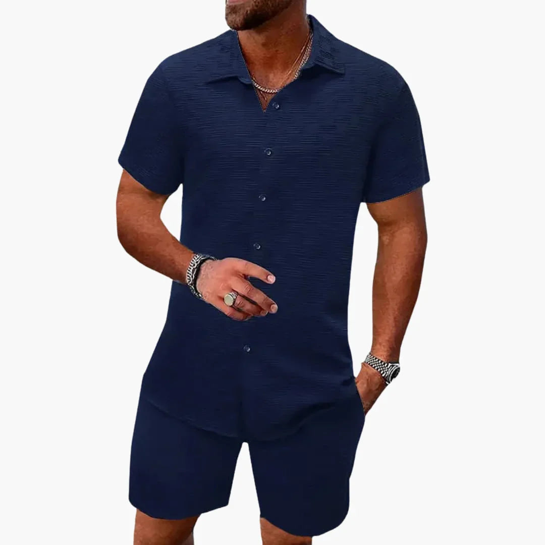 Vintage Herenset met Bermuda en Poloshirt - Zomerse Outfit