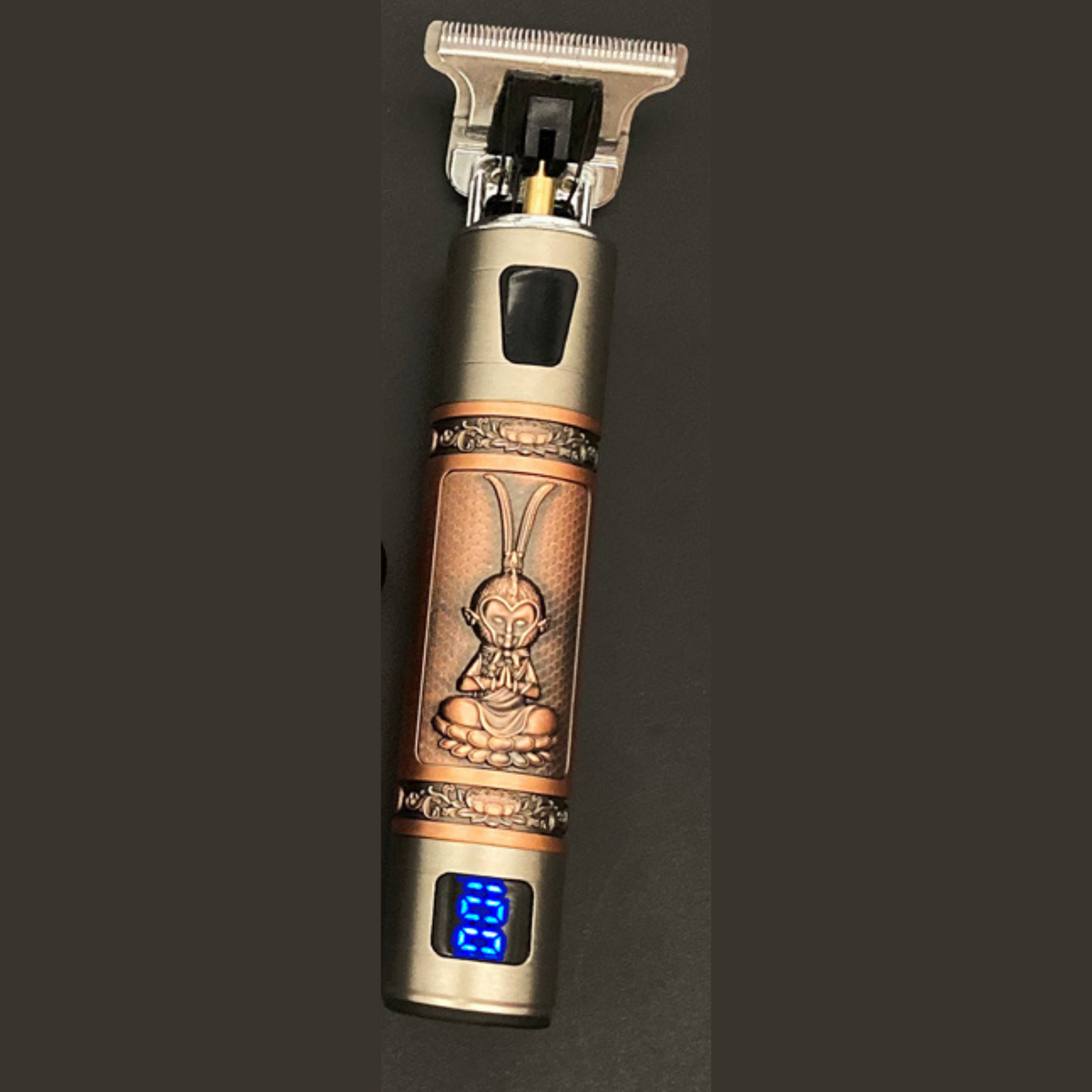 Vintage Tondeuse / Trimmer met Doodskopdesign - Oplaadbaar met Accessoires