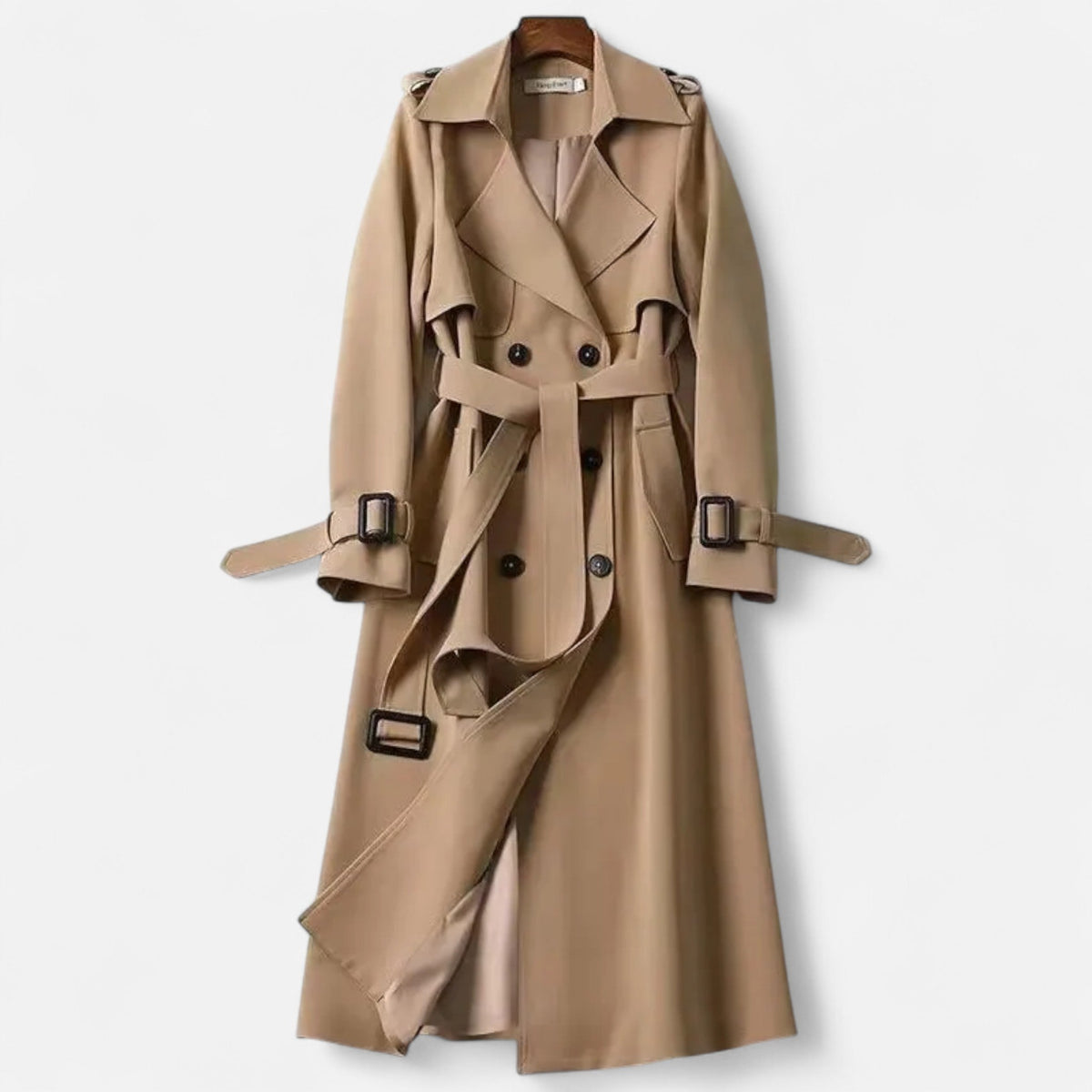 Vintage trenchcoat voor dames met iconische, moderne pasvorm