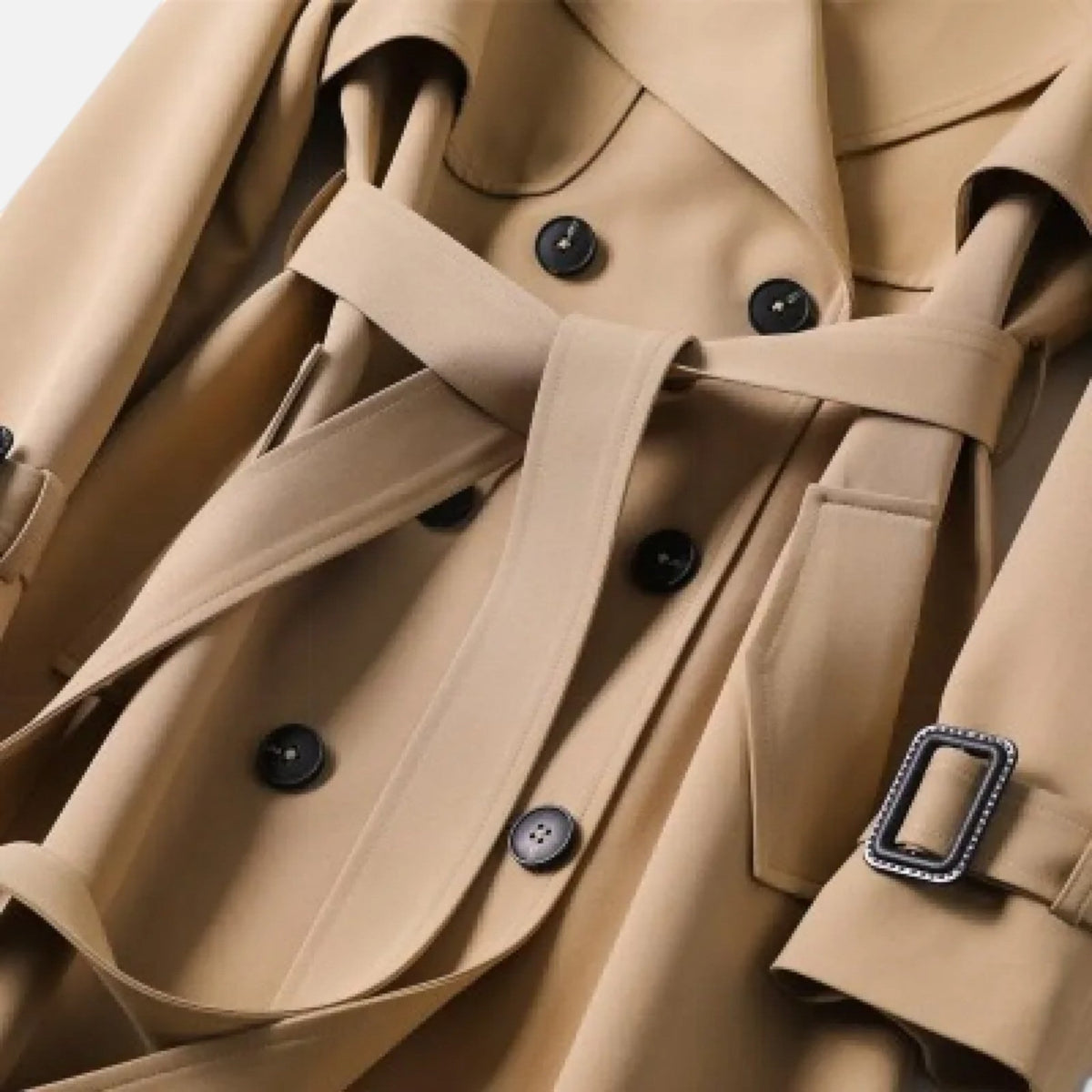 Vintage trenchcoat voor dames met iconische, moderne pasvorm