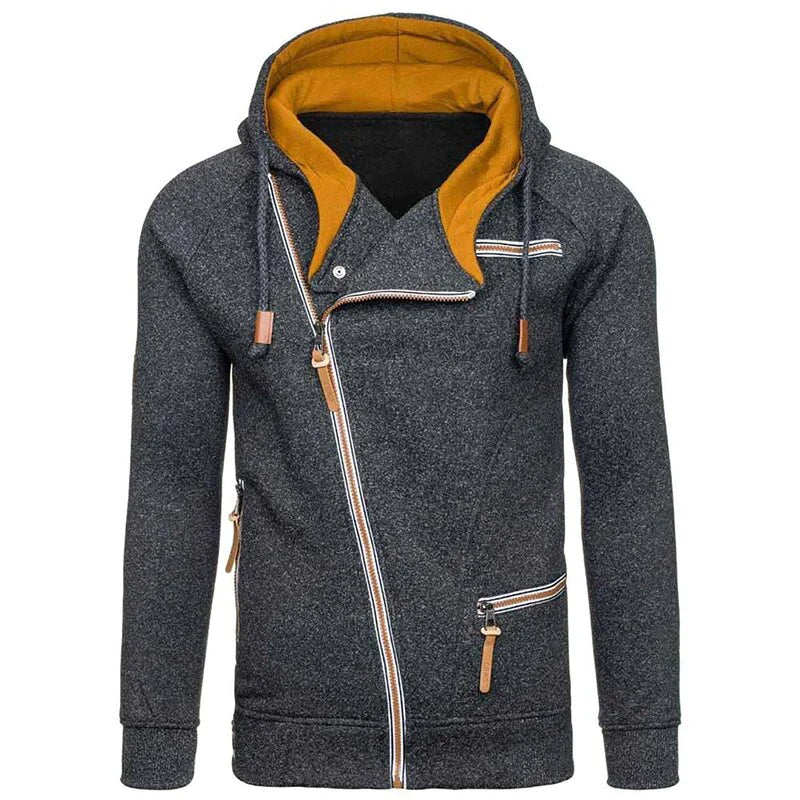 Warme effen hoodie met lange mouwen voor vrije tijd