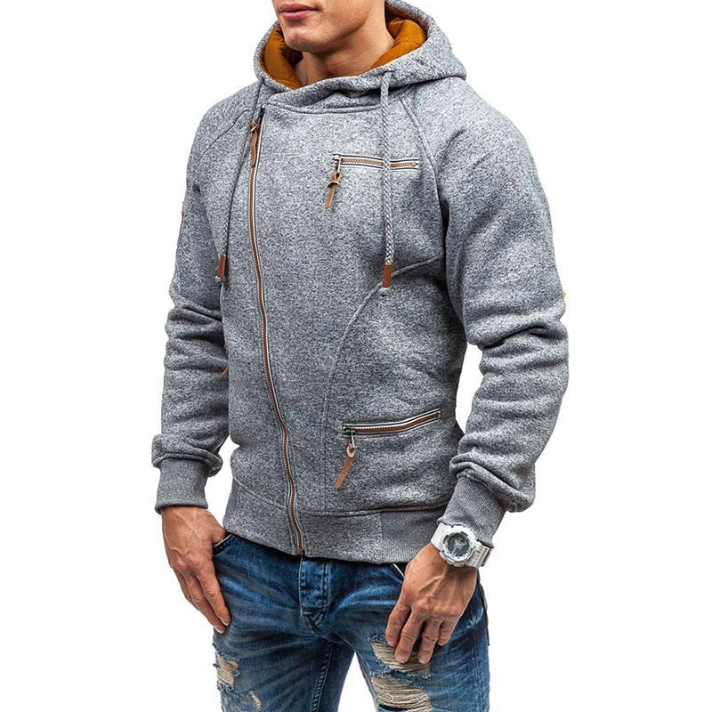 Warme effen hoodie met lange mouwen voor vrije tijd