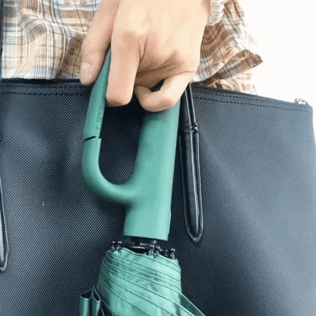 Winddichte Automatische Opvouwbare Paraplu met Grote Ringhandgreep – Compact & Duurzaam