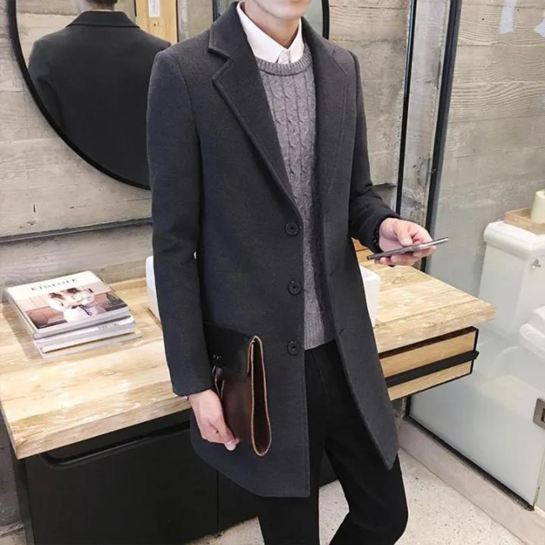 Winddichte slim fit trenchcoat voor heren
