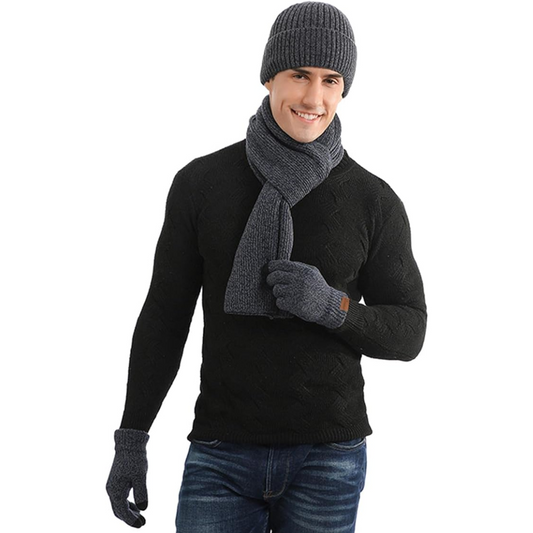 Winterset voor heren met muts en handschoenen