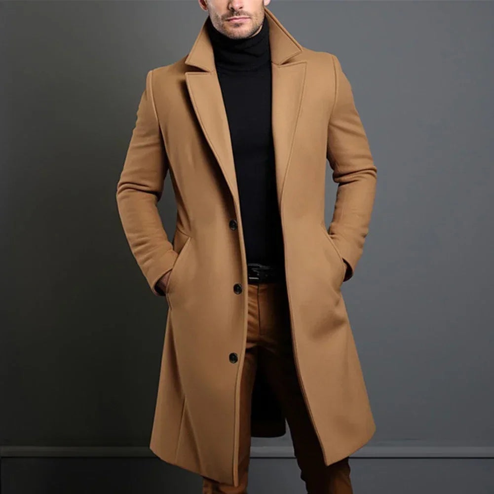 Wollen caban voor heren – Klassieke lange wintermantel voor elegante of casual outfits