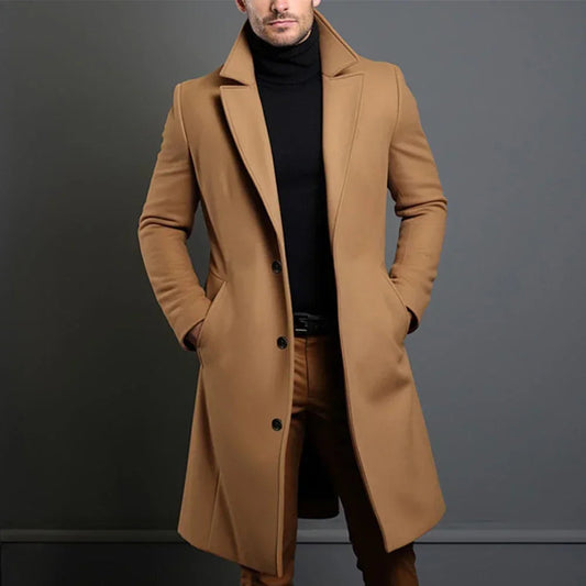 Wollen caban voor heren – Klassieke lange wintermantel voor elegante of casual outfits