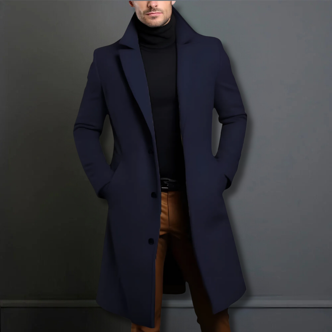 Wollen caban voor heren – Klassieke lange wintermantel voor elegante of casual outfits