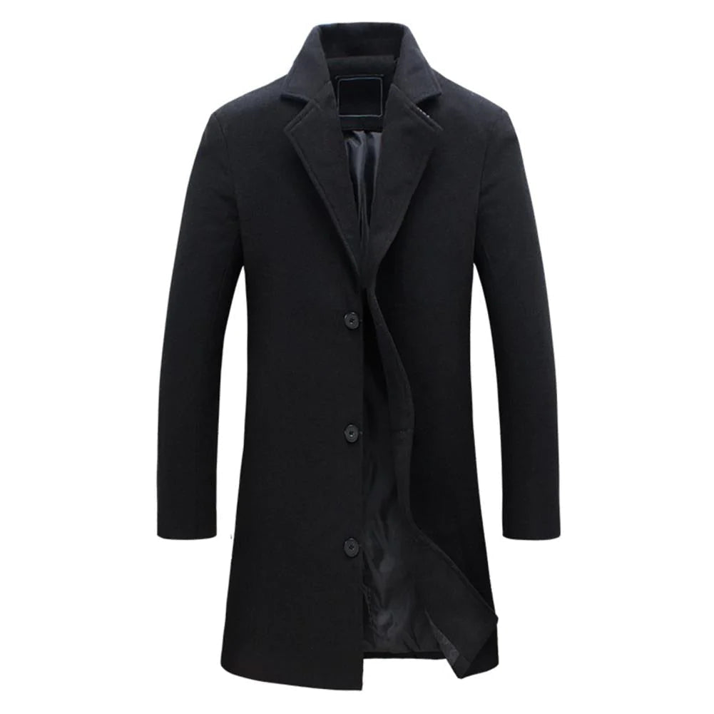 Wollen caban voor heren – Klassieke lange wintermantel voor elegante of casual outfits
