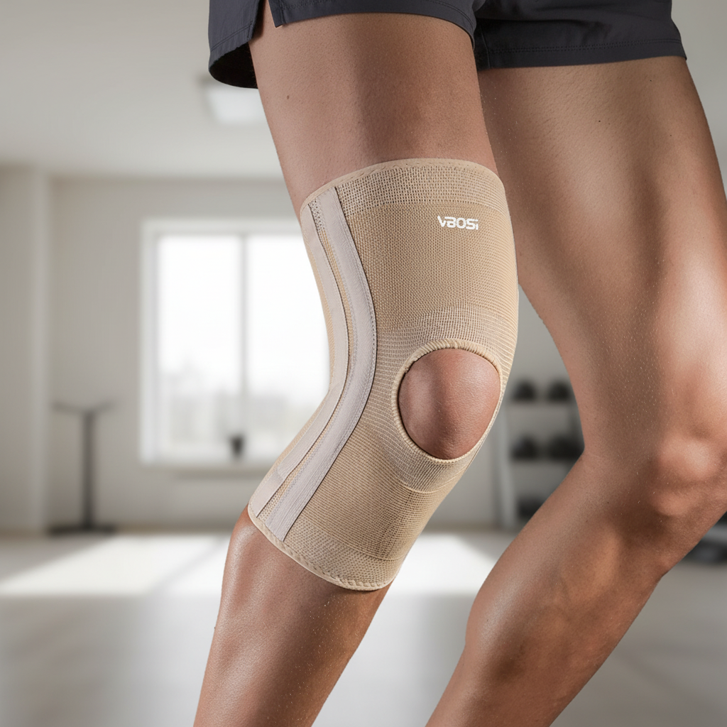 Zeer elastische gebreide kniebrace