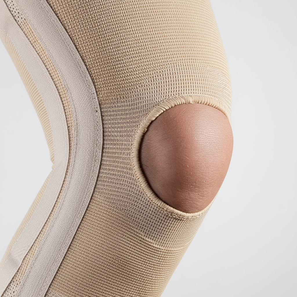 Zeer elastische gebreide kniebrace