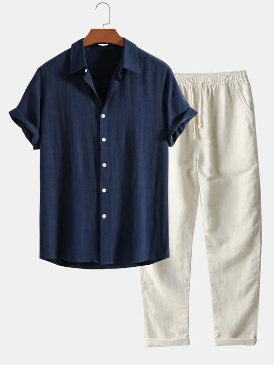 Zomerse herenset: comfortabele broek en overhemd