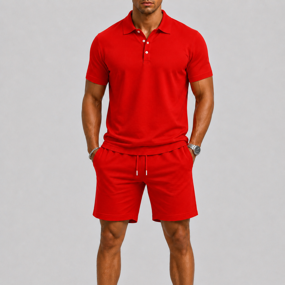 Zomerse sportset voor heren – Poloshirt & shorts, licht comfort