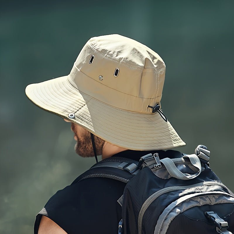 Zonnehoed voor heren voor outdooractiviteiten met brede rand en ventilatie