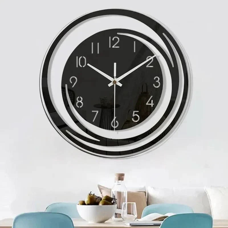Zwarte acryl wandklok – Modern Scandinavisch design